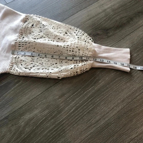 Express White Lace  Crochet Long Sleeve Cardigan Size XL NWOT - Picture 6 of 9